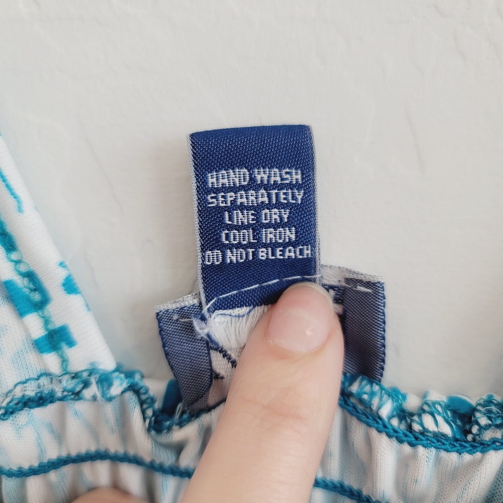 Uniti Stretch Blue and White Romper Size Large - Picture 7 of 14